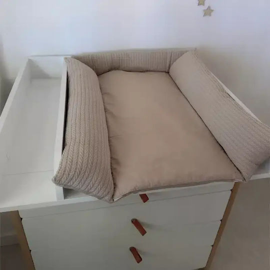 IngVart Wickelunterlage für Babys aus Stoff Cappuccino 70x70cm
