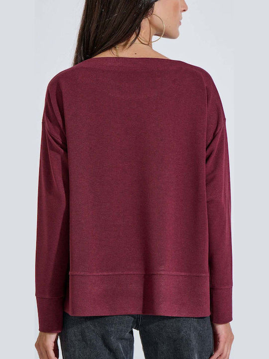 Bluză Damă Mânecă Lungă Burgundy