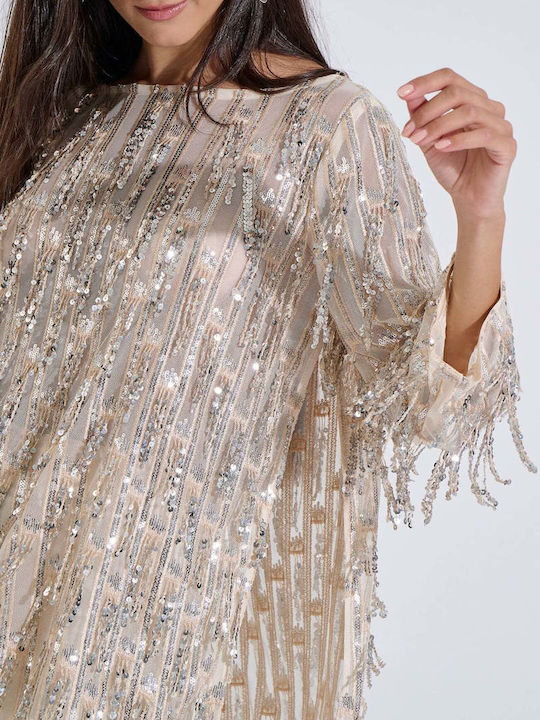 Women's Blouse with 3/4 Sleeve Silver