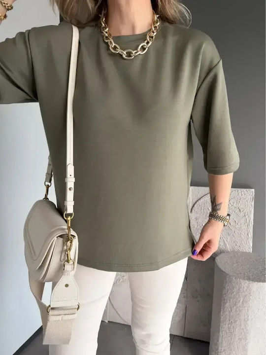 Дамска Oversized Тениска Каки