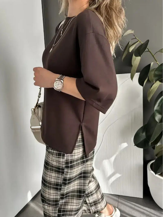 Women's Oversized Brown T-shirt