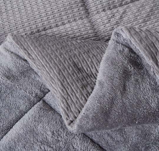 Liolios Home Κουβερτοπάπλωμα Ημίδιπλο 180x240εκ. Sahara Grey