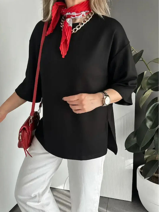 Women's Oversized Black T-shirt