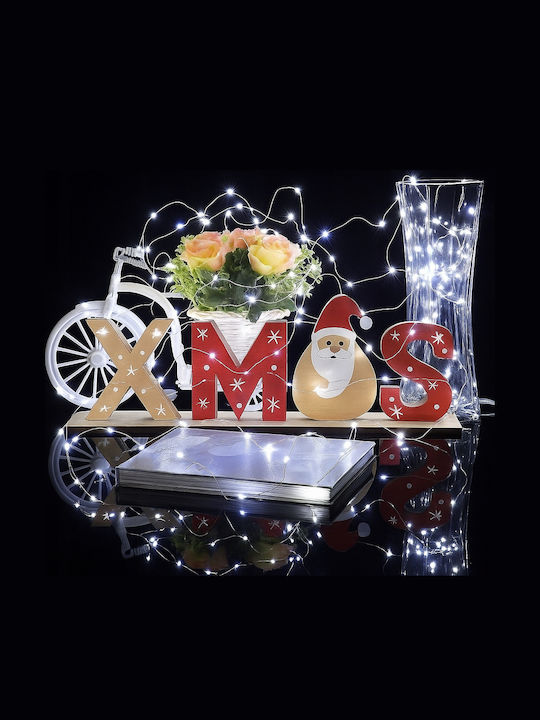 Weihnachtliche Beleuchtete Dekofigur Weiß Batterie 21,5x8,5x4cm