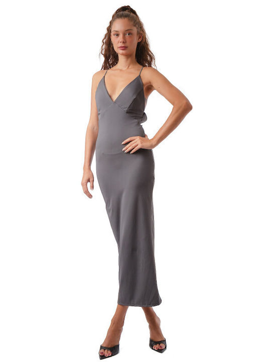 Sommer Midi Abend Damenkleid Koblezzon Grau