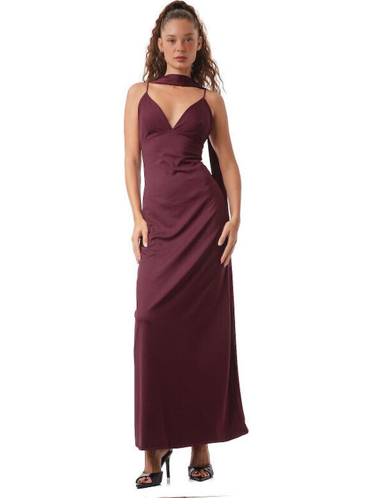 Sommer Maxi Abend Damenkleid Hemdkleid Burgundisch