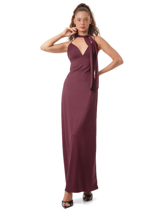 Sommer Maxi Abend Damenkleid Hemdkleid Burgundisch