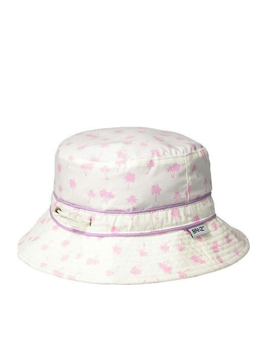 Banz Palarie Copii Bucket Tesatura Cu Protectie Solara Alba