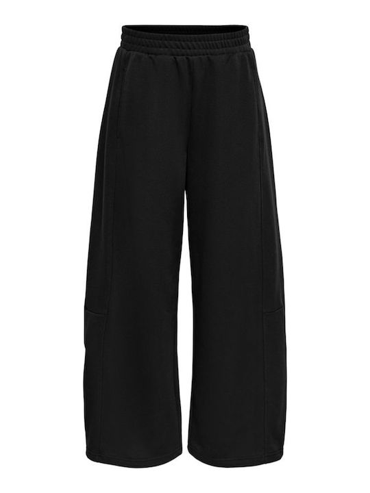 Damen Stoffhose mit Gummiband in Loose Passform Schwarz