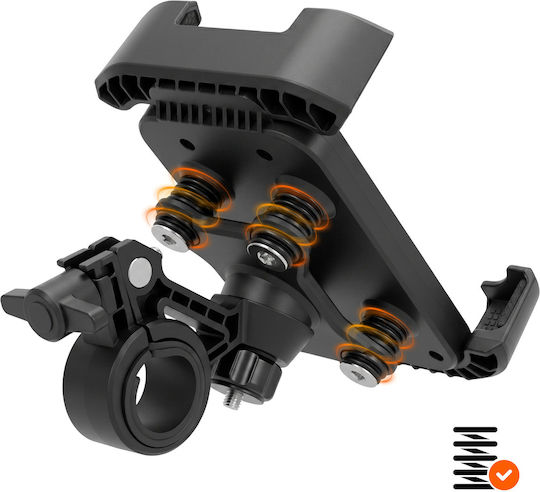 Linq Fahrradkoffer & -halter Handy-Halterung MTB Lenkerhalterung 4 Stoßdämpfer Automatisches Verriegeln Schwarz