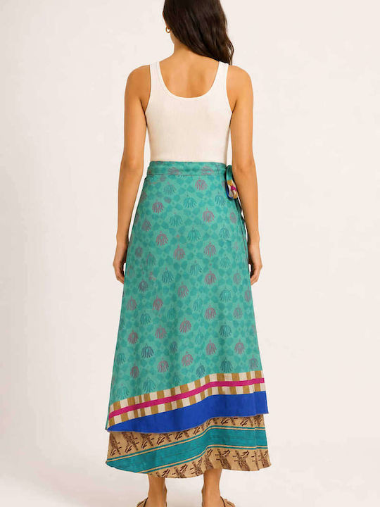 Maxi Women's Skirt Floral Verde
