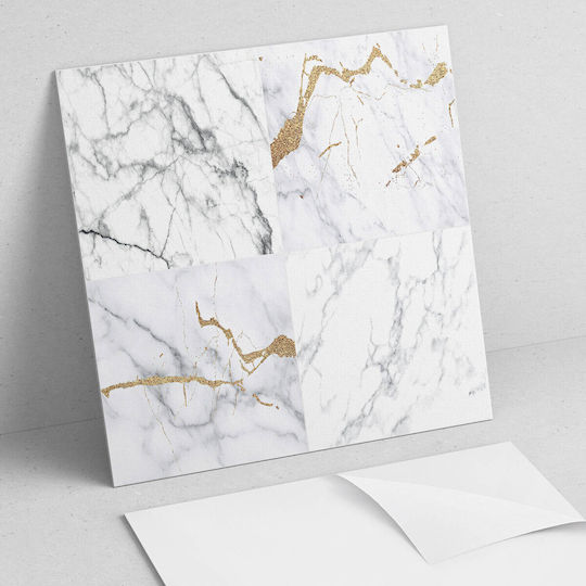 Vinyl Tiles Kitchen Marble Vein Patterns 20x20x20 cm