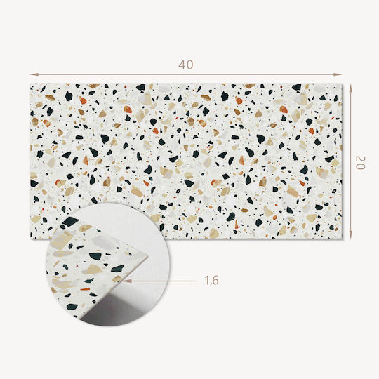 PVC Tile Set Self Adhesive Bedroom Stone Pattern Background 10x40x20 cm