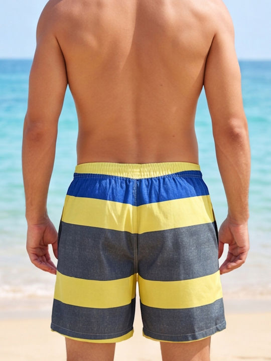 Men's Swimwear Shorts Yellow Striped