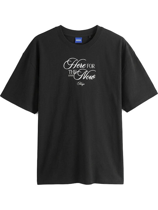 Damen Oversized T-Shirt Mit Blumenmuster Schwarz
