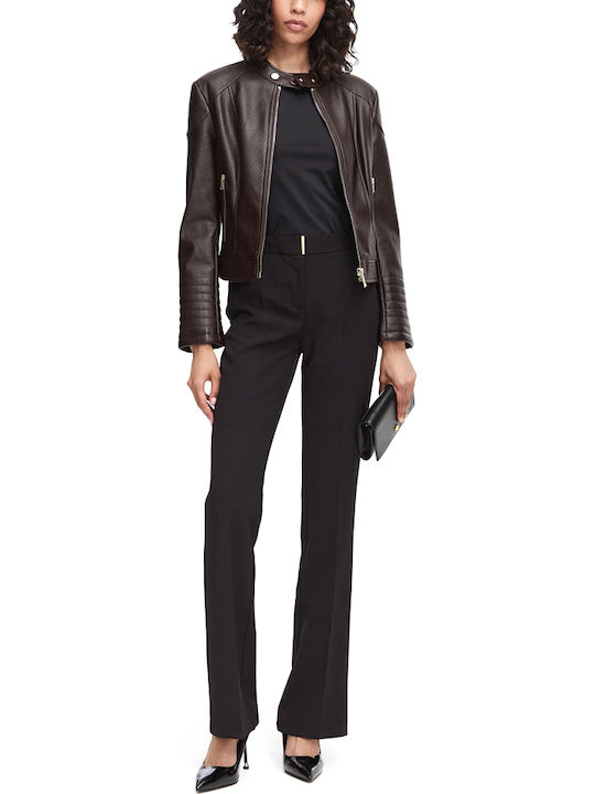 Marlene Damen Biker Jacke Braun