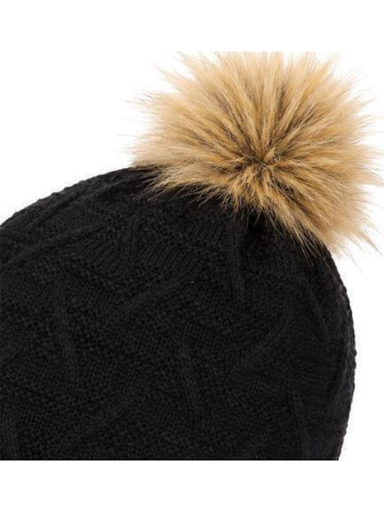 Lux Beanie Women's Knitted Beanie in Black Color