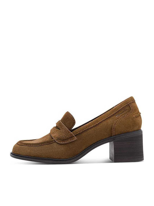 Suede Heels with Medium Heel Brown