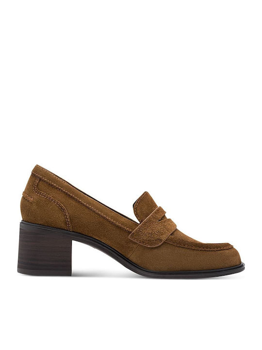 Suede Heels with Medium Heel Brown
