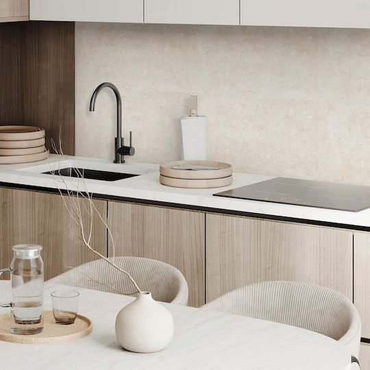 PVC Tile Set Kitchen Or Bathroom Decoration Light Natural Stone 6x60x30 Cm