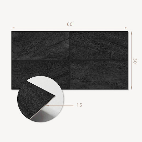 Vinyl Decoration Print Assembly Without Tools Dark Stone Slabs 6x60x30 Pieces