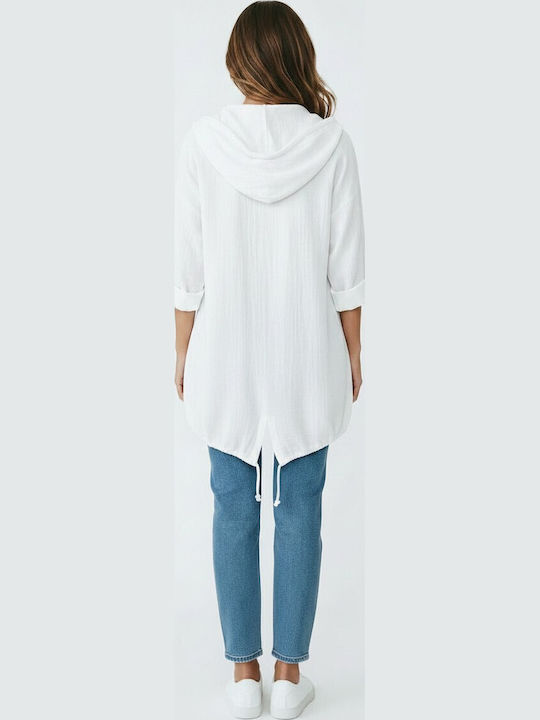 Baumwoll Weste für Damen 7018 Weiß