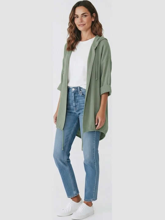 Oversized Women's Vest 7018 Khaki