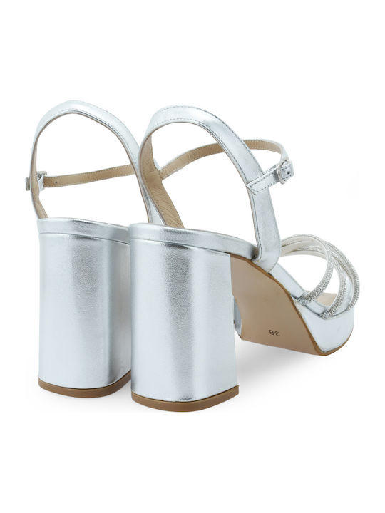 Leather Silver Sandals