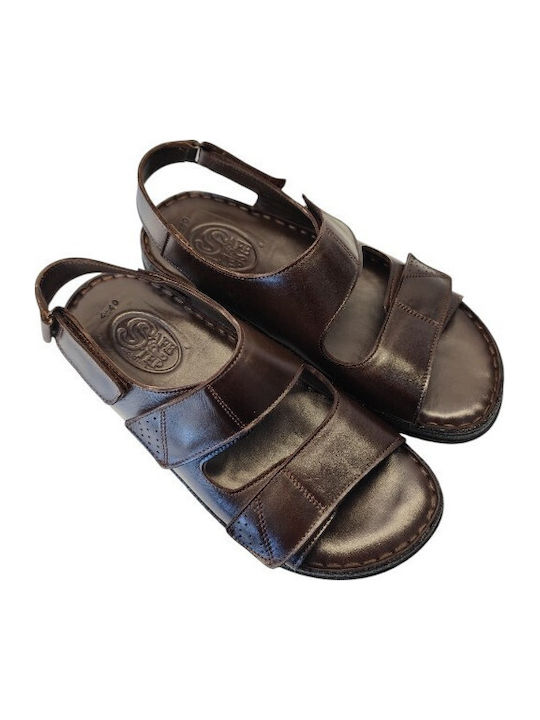 Leather Men's Sandals in Brown Colour