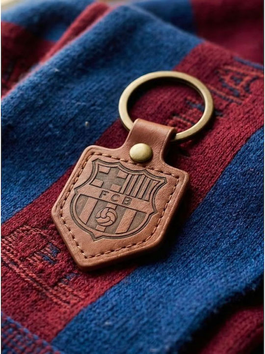 Fc Barcelona Schlüsselanhänger Original Lizenzierter Leder Anhänger Bll7061