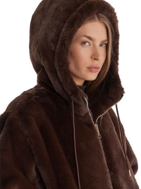 Kurze Damenpelz Faux Fur