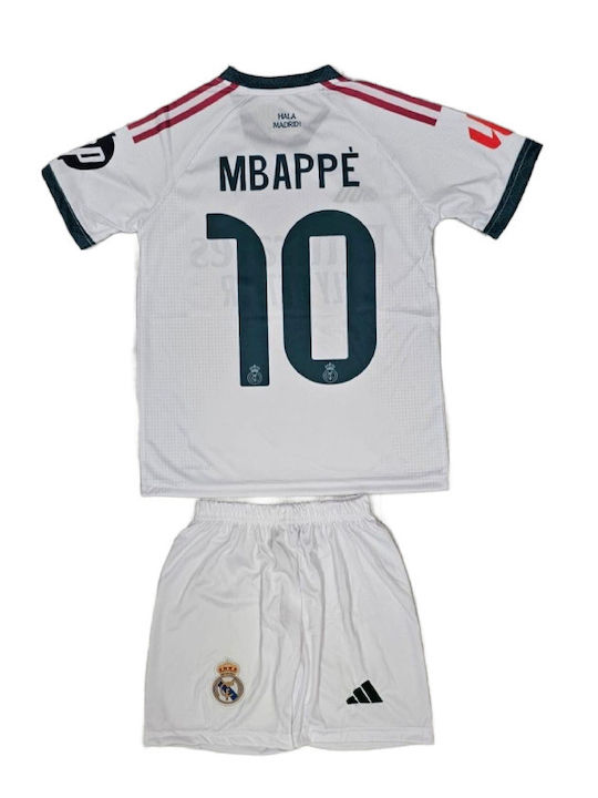 Παιδικό Σετ Ποδοσφαίρου Mbappe Real Madrid 2026-2027 Λευκό Balón De Oro White Unisex Παιδικά Ab184