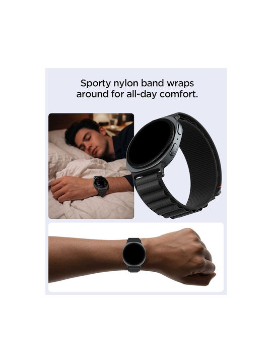 Spigen Fabric Strap Black (Samsung Galaxy Watch 9/8 46mm/44mm/40mm)