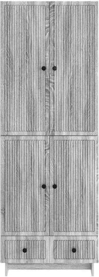 Bibliotheken Grau 2Stücke 66x34.5x1cm