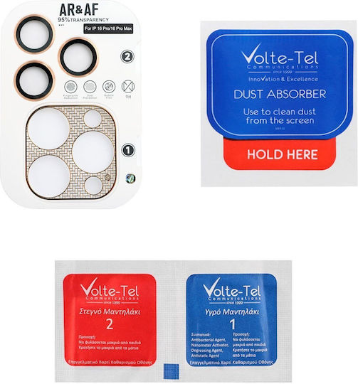Volte-Tel Protecție Cameră Tempered Glass Auriu pentru Iphone 16 Pro, Iphone 16 Pro Max