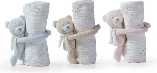 Nef-Nef Homeware Куверта За Гушкане И Люлка Teddy Пике Розова С Животинче 75x100см