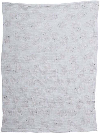 Nef-Nef Homeware Куверта За Гушкане И Люлка Teddy Пике Розова С Животинче 75x100см