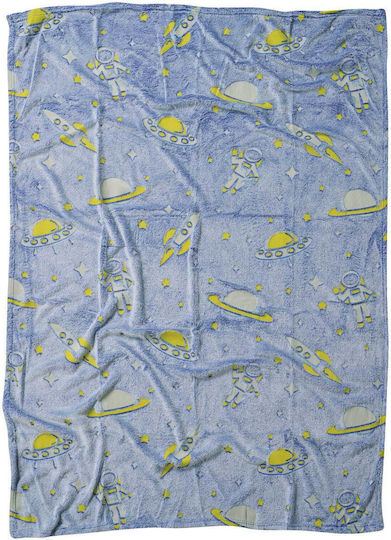 Das Home Κουβέρτα Κούνιας Fleece Μπλε Μπλε 110x150εκ.