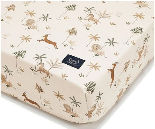 La Millou Baby Crib Cotton Fitted Sheet Beige 140x70cm