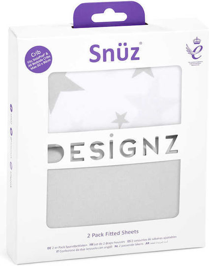 Snuz Комплект Бебешки Чаршафи За Количка Памучни Многоцветни 44x80бр 2бр