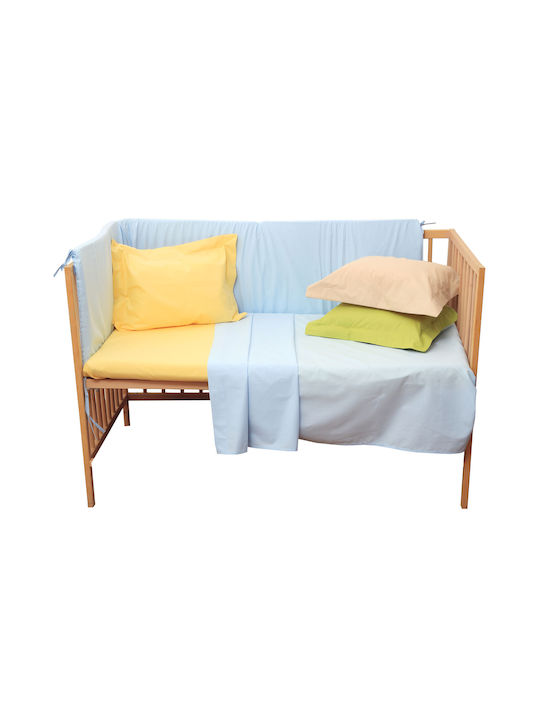 Anna Riska Prestige Бебешки Чаршаф За Количка Памук Светлосин 80x100бр