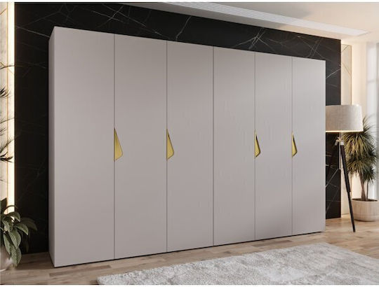 Hartford 622 Six Door Wardrobe with Mirror 300x52x202cm Hartford 622 Six Door Wardrobe with Mirror 300x52x202cm