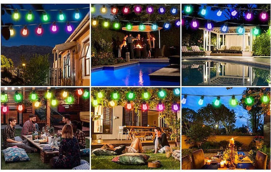 Hanging Solar Garland Light Warm White with Remote Control IP67 11.4x4.5cm