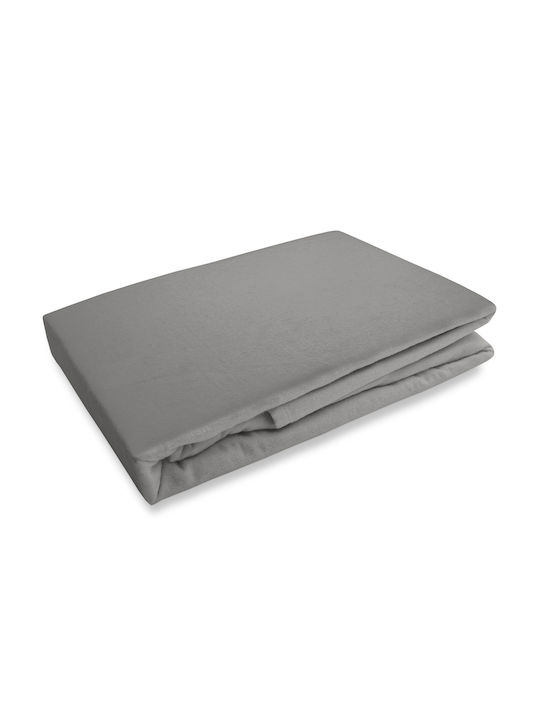 Darymex King Size Flanell Bettlaken mit Gummibettlaken 200x220cm Grau Farbe