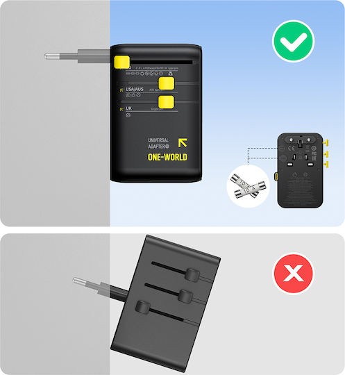 Baseus Steckdosenadapter von Universal zu Universal