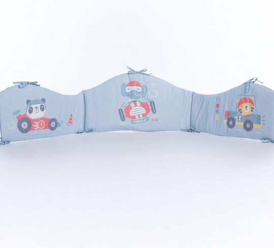 Nef-Nef Homeware Super Boy Standard Crib Bumper for Crib Guard Rails Blue 40cm