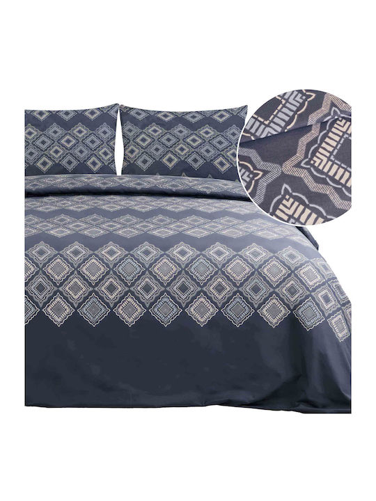 Darymex Darymex Bettbezüge Baumwolle 200x220cm Doppel mit 2 Kissenbezügen Dunkelblau