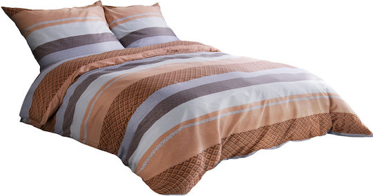 Darymex Double Set 200x220cm Orange Brown Stripes