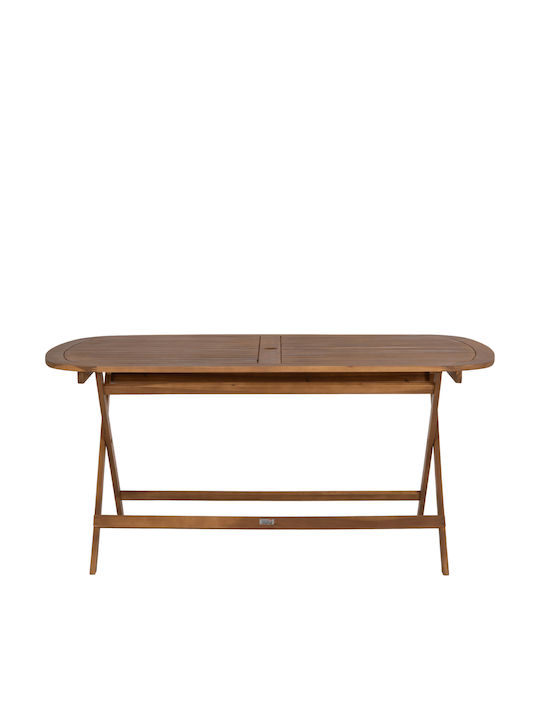 Foldable Outdoor Wooden Table Filly Natural 160x85x74cm