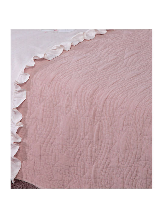 Nef-Nef Homeware Cotton Baby Quilt Baby Stars 110x150cm Pink